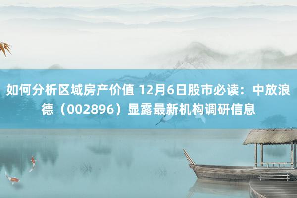 如何分析区域房产价值 12月6日股市必读：中放浪德（002896）显露最新机构调研信息