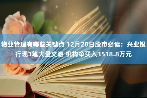 物业管理有哪些关键点 12月20日股市必读：兴业银行现1笔大量交游 机构净买入3518.8万元