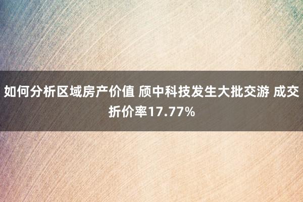 如何分析区域房产价值 颀中科技发生大批交游 成交折价率17.77%