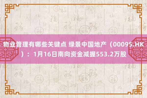 物业管理有哪些关键点 绿景中国地产（00095.HK）：1月16日南向资金减握553.2万股