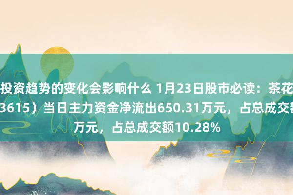 投资趋势的变化会影响什么 1月23日股市必读：茶花股份（603615）当日主力资金净流出650.31万元，占总成交额10.28%