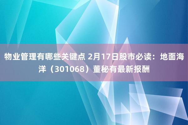 物业管理有哪些关键点 2月17日股市必读：地面海洋（301068）董秘有最新报酬